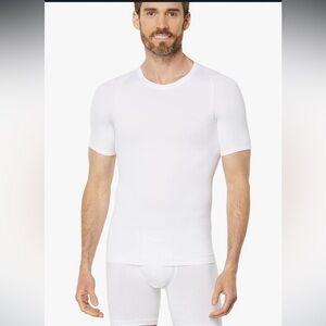 🌙 B165 Spanx Men's White crew Neck Undershirt